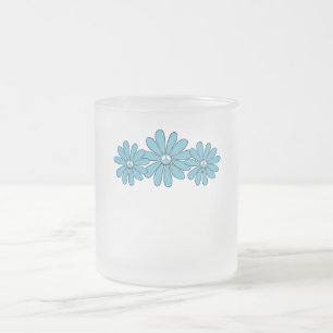 Taza De Cristal Esmerilado Signo de paz hippie acuático