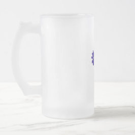Taza De Cristal Esmerilado Signo de paz hippie flor poder Aqua Purple