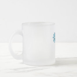 Taza De Cristal Esmerilado Signo de paz hippie flor poder morado Aqua