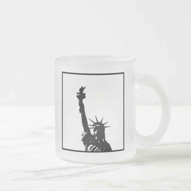 Taza De Cristal Esmerilado Silhouette Black & White Lady Liberty (Derecha)