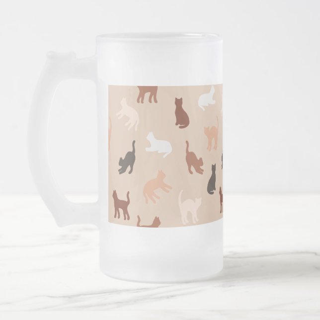 Taza De Cristal Esmerilado Silhouette de gato (Izquierda)