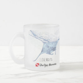 Taza De Cristal Esmerilado Silhouette de manta ray
