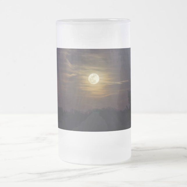 Taza De Cristal Esmerilado Silhouette Moon Frost Mug (Centro)