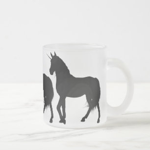 Taza De Cristal Esmerilado Silhouette Mug de Unicorn