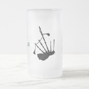 Taza De Cristal Esmerilado Silueta de Gaita