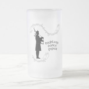 Taza De Cristal Esmerilado Silueta de gaitero