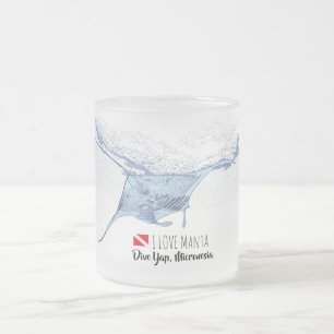 Taza De Cristal Esmerilado Silueta de rayo de manta impresa Mug
