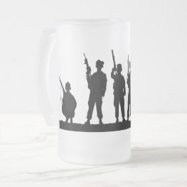 Taza De Cristal Esmerilado Silueta de soldados simples