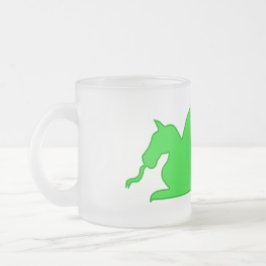 Taza De Cristal Esmerilado Silueta del Dragón Verde