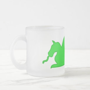 Taza De Cristal Esmerilado Silueta del Dragón Verde