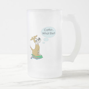 Taza De Cristal Esmerilado Siluro divertido de la pesca del humor de la pesca
