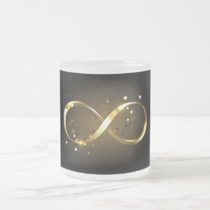 Taza De Cristal Esmerilado Símbolo de infinito dorado