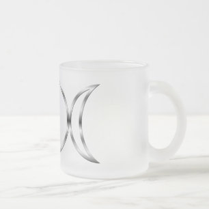 Taza De Cristal Esmerilado Símbolo de la Triple Diosa de Pagan Caída