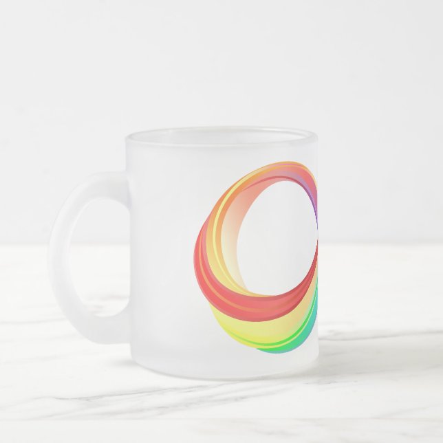 Taza De Cristal Esmerilado Símbolo infinito arcoiris en capas (Izquierda)