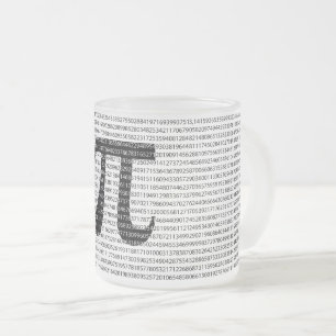 Taza De Cristal Esmerilado Símbolo matemático del día pi del número negro ori
