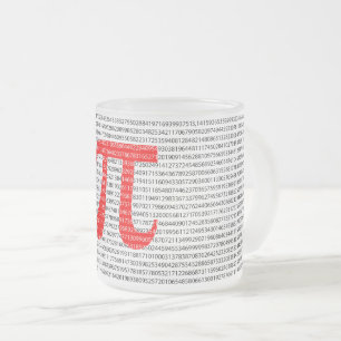 Taza De Cristal Esmerilado Símbolo matemático del día pi del número rojo orig