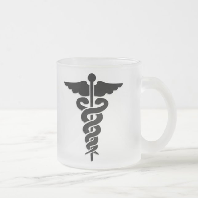 Taza De Cristal Esmerilado Símbolo médico (Derecha)