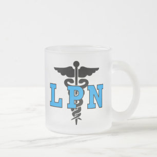 Taza De Cristal Esmerilado Símbolo médico de LPN