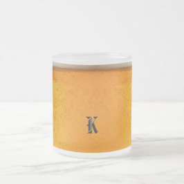 Taza De Cristal Esmerilado Simple Gold Beer Monogram Christmas party