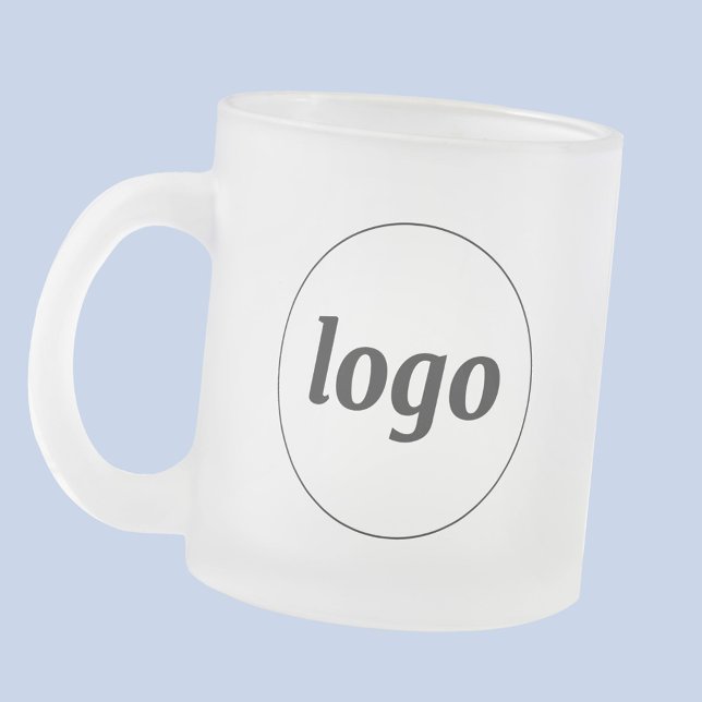 Taza De Cristal Esmerilado Simple Logo Business Branding Promotional (Simple logo business branding promotional frosted glass coffee mug)