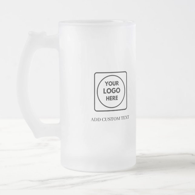 Taza De Cristal Esmerilado Simple Logo Text Frosted Business Promo mug (Izquierda)