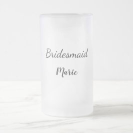 Taza De Cristal Esmerilado SIMPLE MINIMAL agregue su nombre personalizado de 