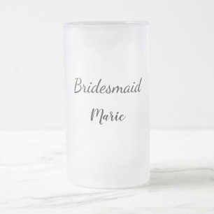 Taza De Cristal Esmerilado SIMPLE MINIMAL agregue su nombre personalizado de 