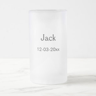 Taza De Cristal Esmerilado SIMPLE MINIMAL añada tu nombre personalizado groom