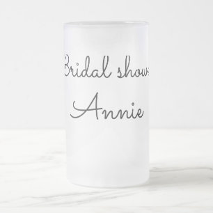 Taza De Cristal Esmerilado simple minimal añade tu nombre texto ducha de novi