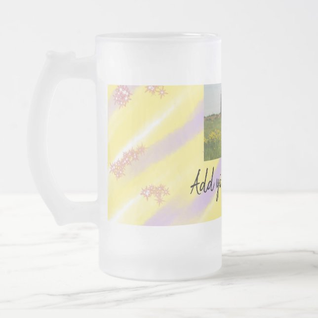 Taza De Cristal Esmerilado simple minimal customized name monogram text throw (Izquierda)