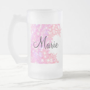 Taza De Cristal Esmerilado simple minimal light pink add your name girly text