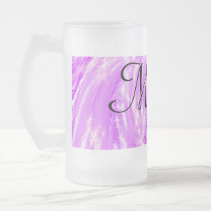 Taza De Cristal Esmerilado simple minimal luz pastel rosa agregar tu nombre t
