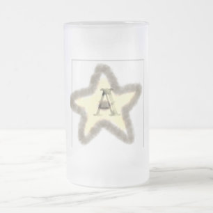 Taza De Cristal Esmerilado simple mínimo añadir el texto monograma foto cof