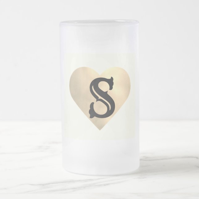 Taza De Cristal Esmerilado simple mínimo añadir el texto monograma foto cof (Centro)