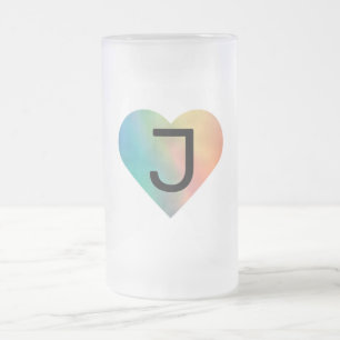 Taza De Cristal Esmerilado simple mínimo añadir el texto monograma foto cof