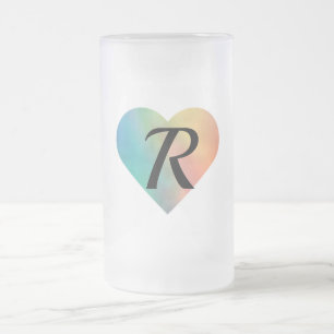 Taza De Cristal Esmerilado simple mínimo añadir el texto monograma foto cof