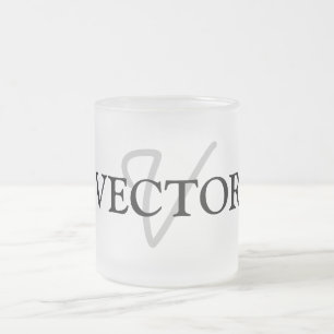 Taza De Cristal Esmerilado simple mínimo añadir su nombre MONOGRAM GROOMSME