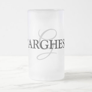 Taza De Cristal Esmerilado simple mínimo añadir su nombre MONOGRAM GROOMSME