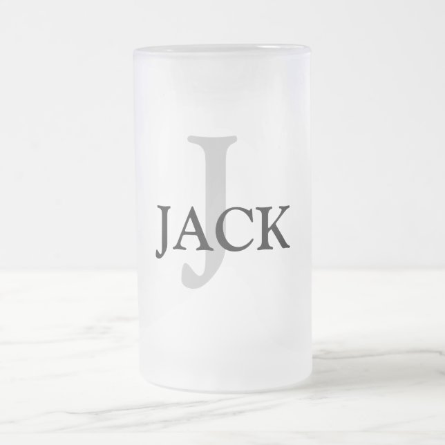 Taza De Cristal Esmerilado simple mínimo añadir su nombre MONOGRAM GROOMSMEN (Centro)