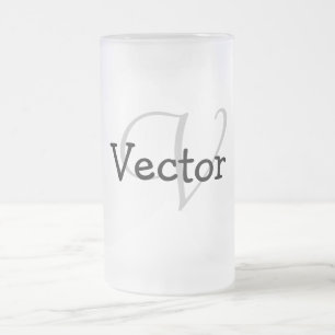 Taza De Cristal Esmerilado simple mínimo añadir su nombre MONOGRAM GROOMSMEN