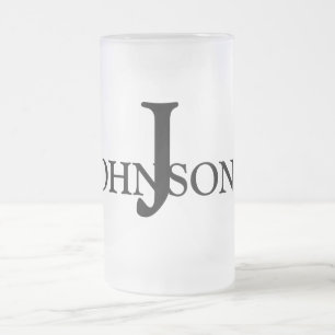 Taza De Cristal Esmerilado simple mínimo añadir su nombre MONOGRAM GROOMSMEN