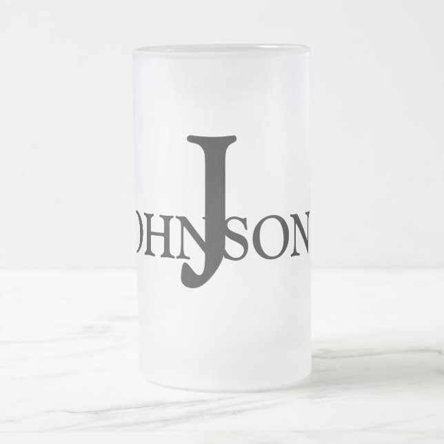 Taza De Cristal Esmerilado simple mínimo añadir su nombre MONOGRAM GROOMSMEN (Centro)