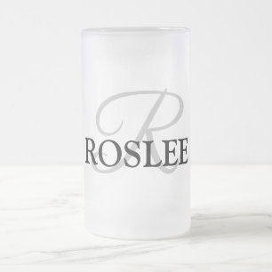Taza De Cristal Esmerilado simple mínimo añadir su nombre MONOGRAM GROOMSMEN