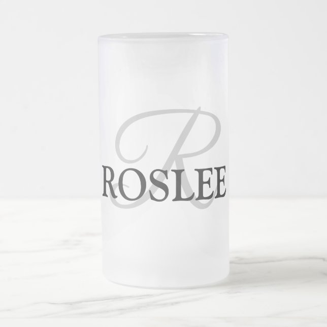Taza De Cristal Esmerilado simple mínimo añadir su nombre MONOGRAM GROOMSMEN (Centro)
