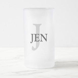 Taza De Cristal Esmerilado simple mínimo añadir su nombre MONOGRAM GROOMSMEN