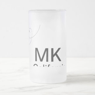Taza De Cristal Esmerilado Simple monograma mínimo añadir texto viajar avión 