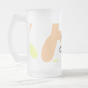Taza De Cristal Esmerilado Simple naranja amarillo acuarela agregue su monogr