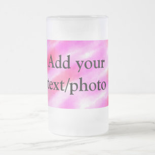 Taza De Cristal Esmerilado Simple rosa rojo acuarela personalizado agregar no