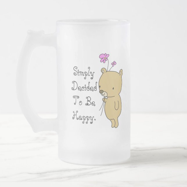 Taza De Cristal Esmerilado Simplemente Decidió Ser Feliz De La Mug De Vidrio  (Izquierda)