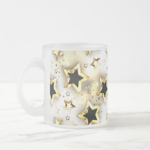 Taza De Cristal Esmerilado Sin inconvenientes de luz con estrellas de oro